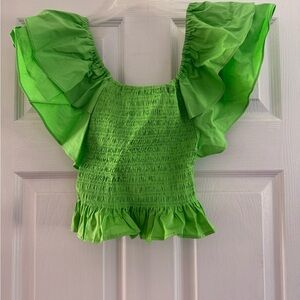 Ramy Brook Green Ruffled Women's Top